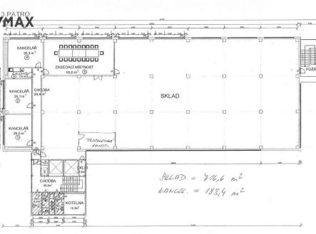 Pronájem - skladovací prostor, 900 m²