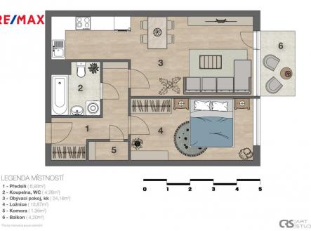 Prodej bytu, 2+kk, 56 m²