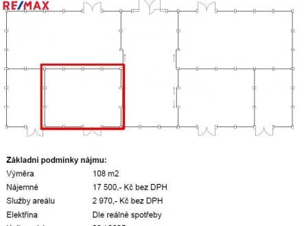 Pronájem - skladovací prostor, 108 m²