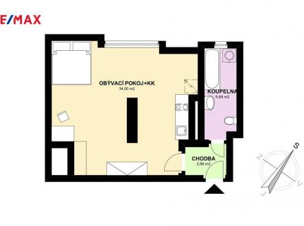 Prodej bytu, 1+kk, 40 m²