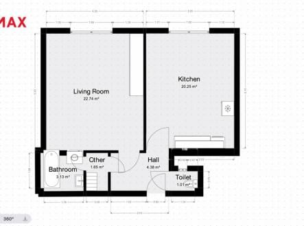 Pronájem bytu, 2+kk, 53 m²