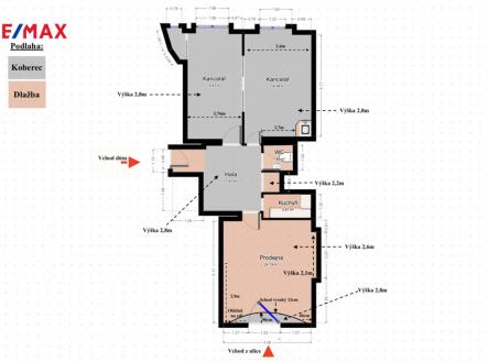 Pronájem - kanceláře, 75 m²