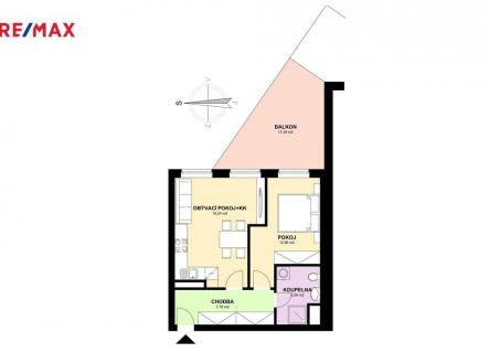 Pronájem bytu, 2+kk, 48 m²