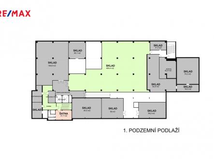 Pronájem - skladovací prostor, 404 m²