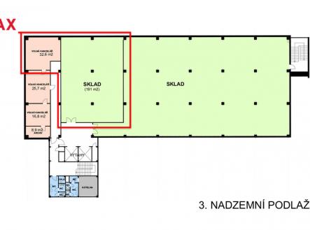 Pronájem - skladovací prostor, 224 m²