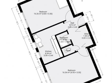Prodej bytu, 2+1, 52 m²
