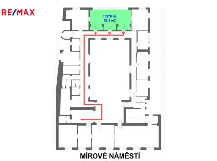 Pronájem kanceláře, 52 m²