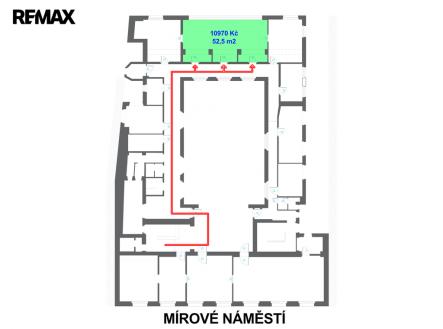 Pronájem kanceláře, 52 m²