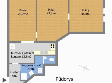 Pronájem bytu, 3+kk, 91 m²