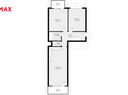 Pronájem bytu, 3+kk, 74 m²