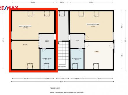 Pronájem bytu, 2+kk, 57 m²