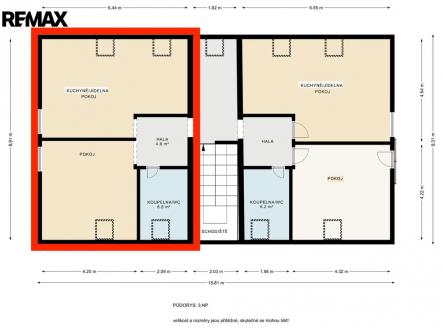 Pronájem bytu, 2+kk, 57 m²