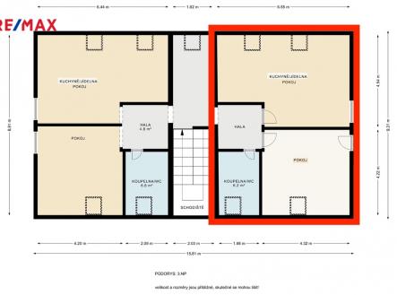 Pronájem bytu, 2+kk, 57 m²