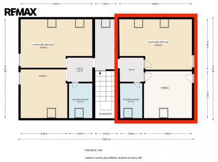 Pronájem bytu, 2+kk, 57 m²