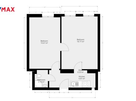 Pronájem bytu, 2+1, 43 m²