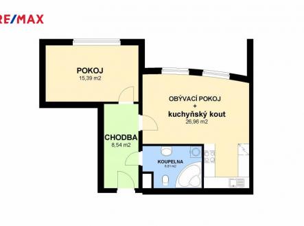 Pronájem bytu, 2+kk, 61 m²