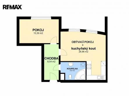 Pronájem bytu, 2+kk, 61 m²