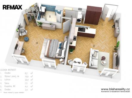 Pronájem bytu, 2+kk, 56 m²