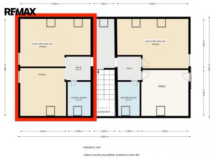 Pronájem bytu, 2+kk, 57 m²