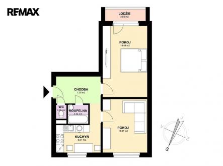 Pronájem bytu, 2+1, 54 m²