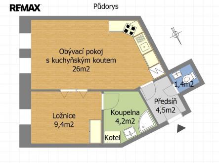 Pronájem bytu, 2+kk, 45 m²