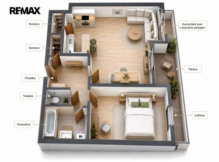 Prodej bytu, 2+kk, 57 m²