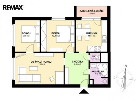 Prodej bytu, 3+1, 67 m²