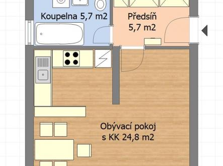 Pronájem bytu, 1+kk, 39 m²