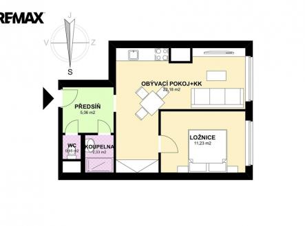 Pronájem bytu, 2+kk, 56 m²