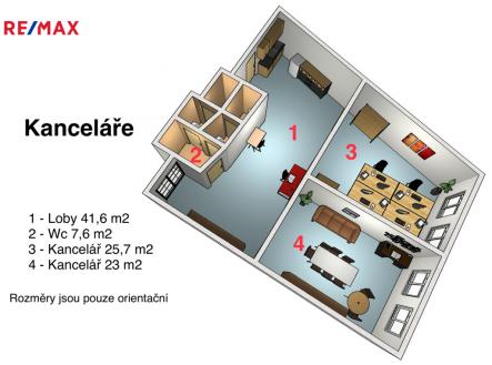 Pronájem kanceláře, 87 m²