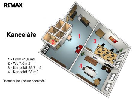 Pronájem kanceláře, 87 m²