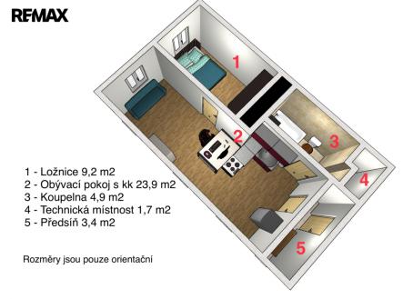 Prodej bytu, 2+kk, 60 m²