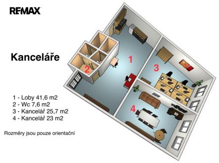 Pronájem kanceláře, 87 m²