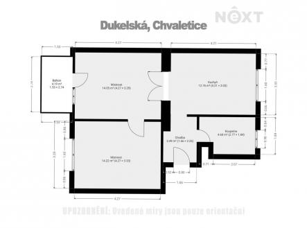 Prodej bytu, 2+1, 53 m²