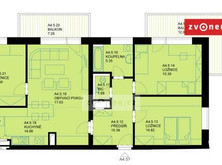 Prodej bytu, 4+kk, 113 m²