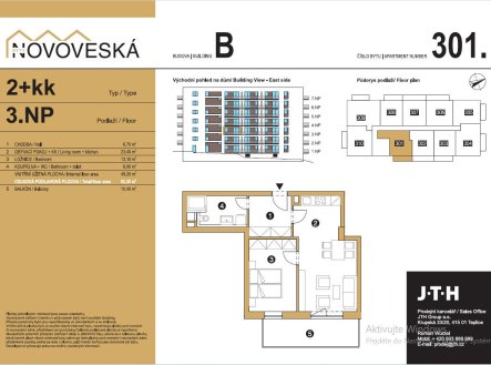 Pronájem bytu, 2+kk, 52 m²
