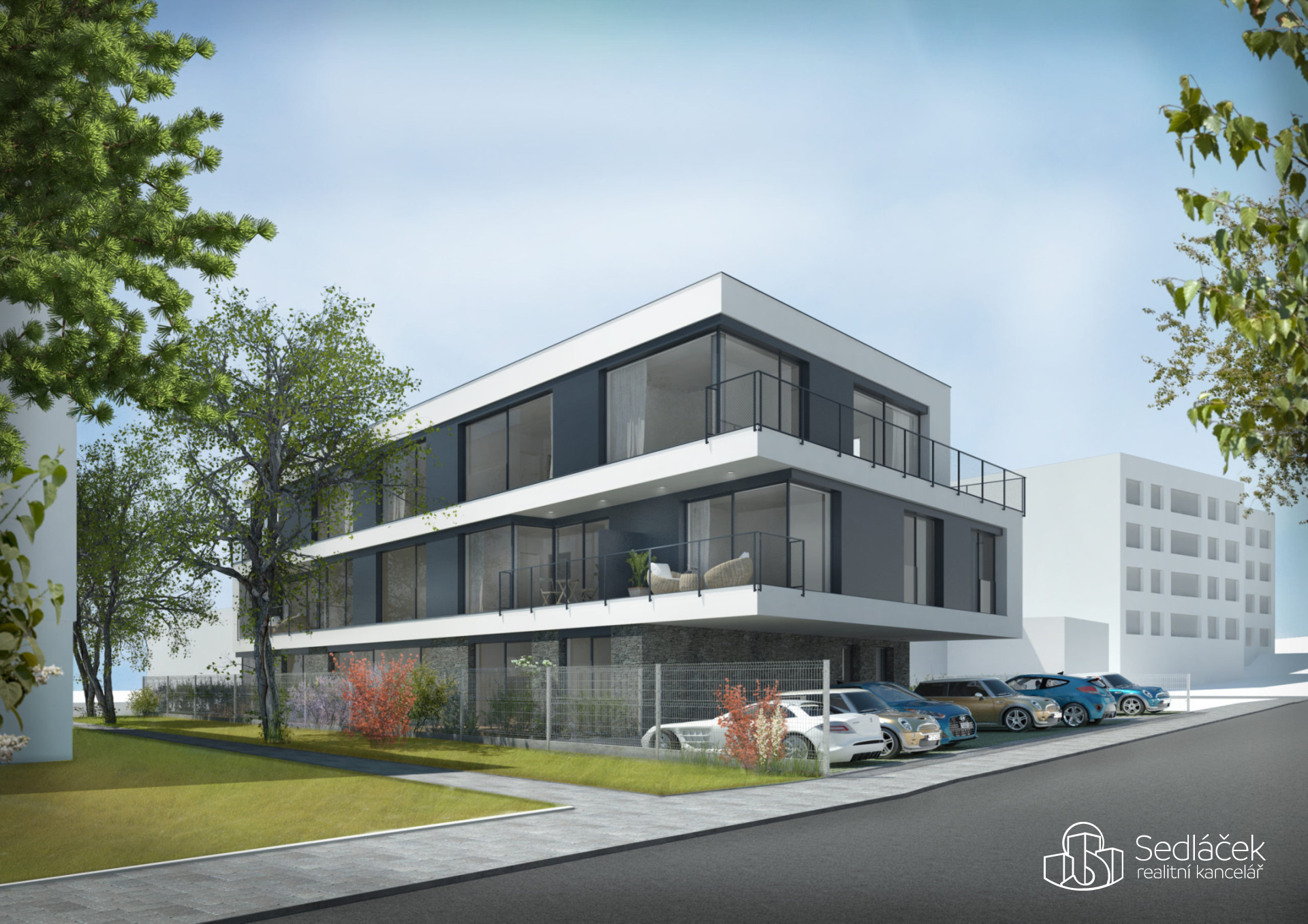 Prodej bytu 2+kk s předzahrádkou – Rezidence Cikorka, Praha – Modřany