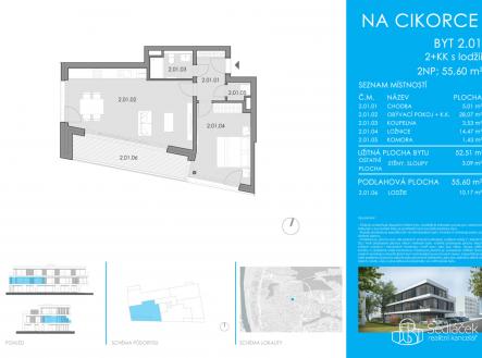 Prodej bytu, 2+kk, 56 m²