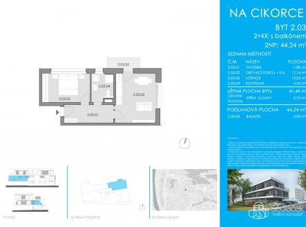 Prodej bytu, 2+kk, 44 m²