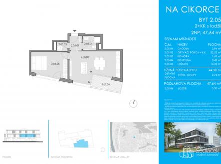 Prodej bytu, 2+kk, 48 m²