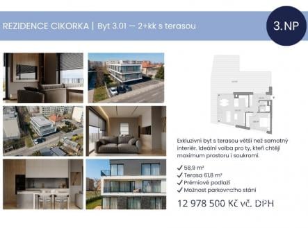 Prodej bytu, 2+kk, 59 m²