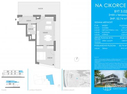 Prodej bytu, 2+kk, 53 m²