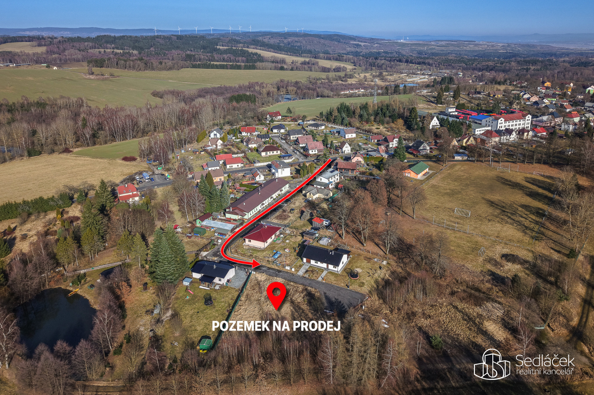 Stavební pozemek 1 390 m² – Krajková u Sokolova, klidné místo v přírodě