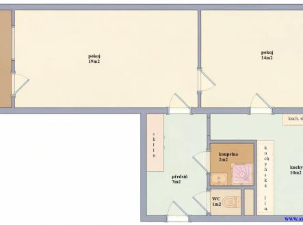Pronájem bytu, 2+1, 56 m²