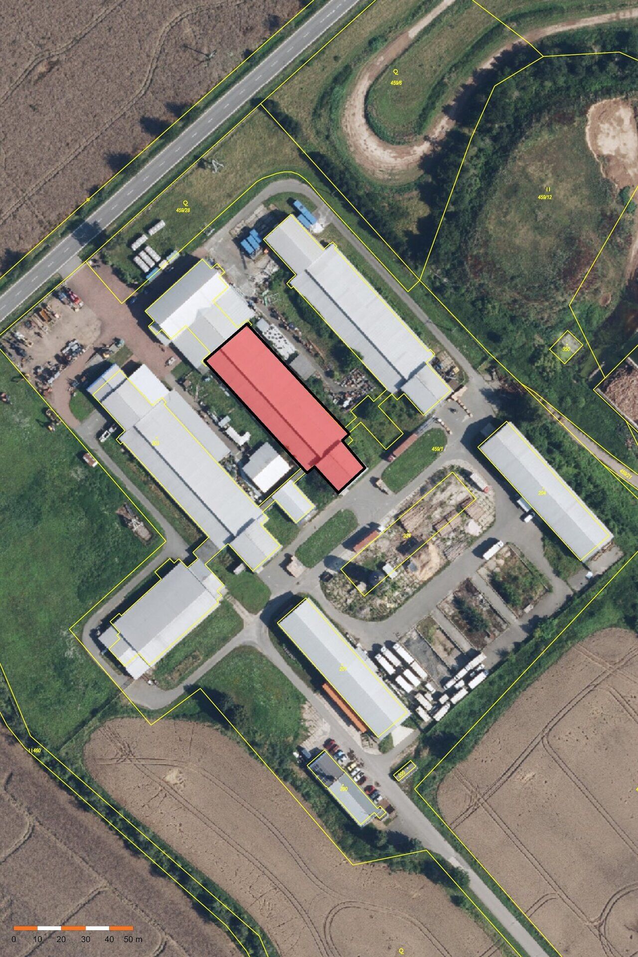 Přízemní skladovací hala 1.596 m2 vedle D11