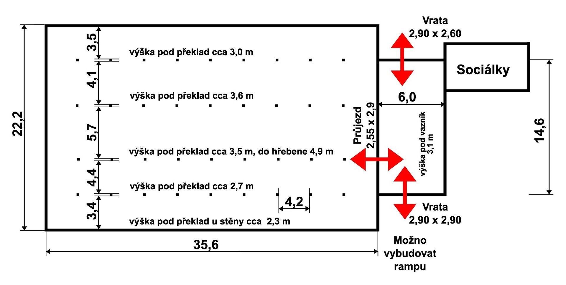 Přízemní skladovací hala 878 m2 vedle D11