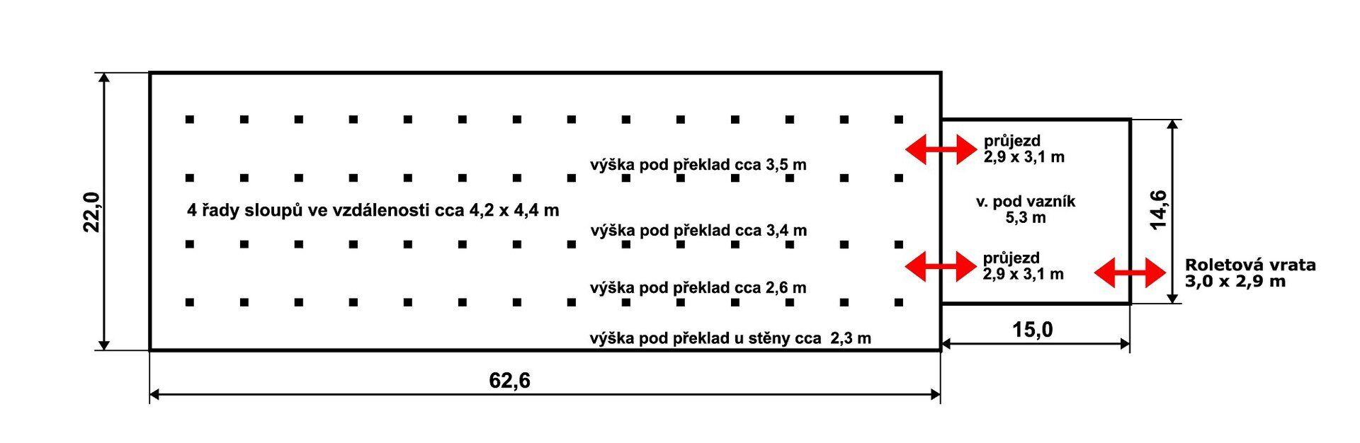 Přízemní skladovací hala 1.596 m2 vedle D11