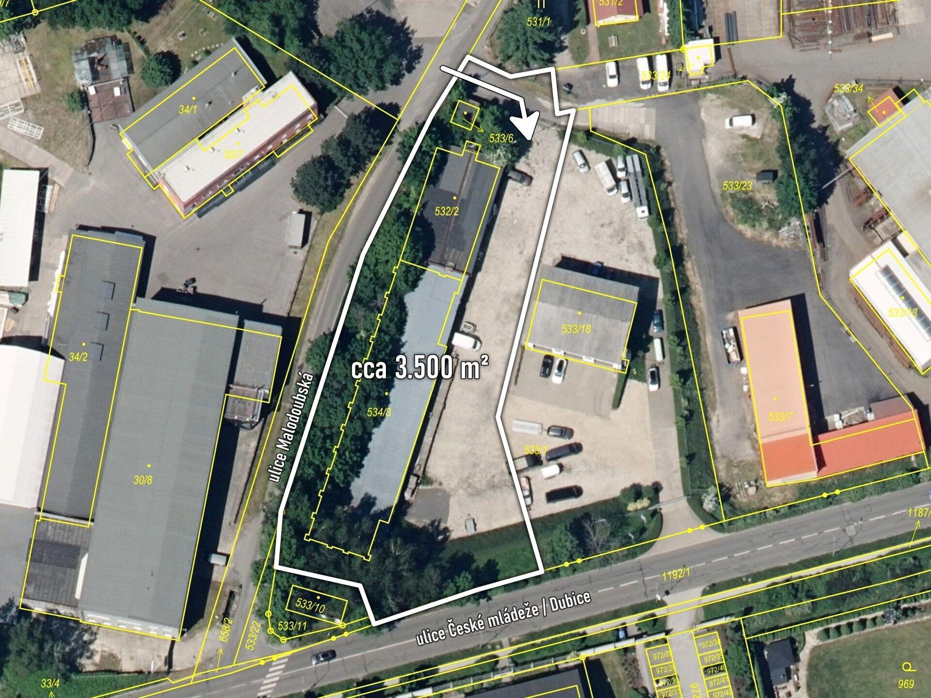 Podnikatelský areál 3.500 m2 v Liberci, u silnice České mládeže / Dubice