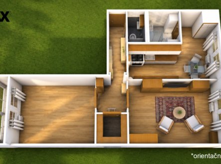 Pronájem bytu, 2+1, 55 m²