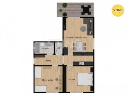 Prodej bytu, 3+kk, 84 m²